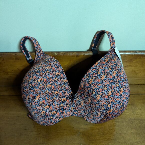 Cacique Women's Floral Support Solution Satin Full Coverage 38H Bra - Picture 2 of 9